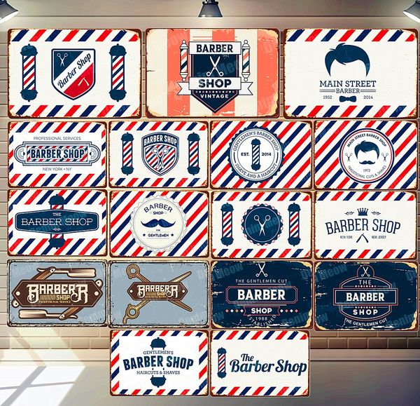 

2021 barber shop plaque vintage cuts shaves hair retro metal tin signs bar pub cafe home decor professional service wall art poster 30x20cm