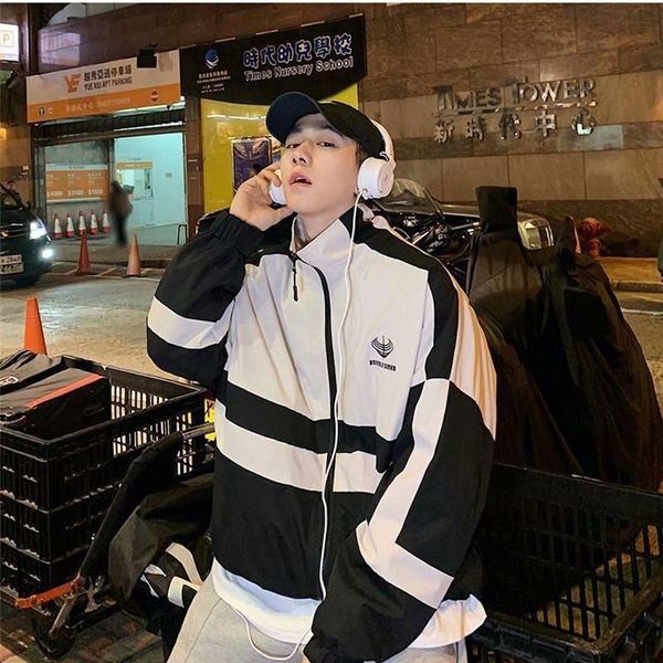 

men's korean fashion loose and versatile casual jacket, Black;brown