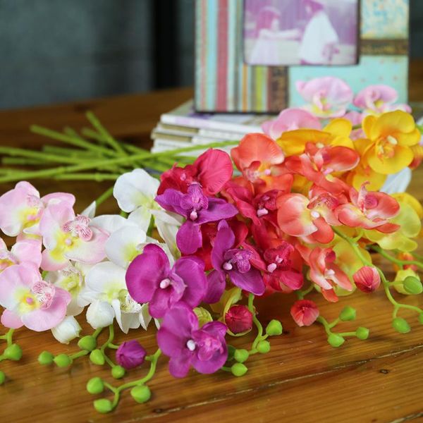 

decorative flowers & wreaths 67cm artificial silk white orchid butterfly moth phalaenopsis fake flower for wedding party home festival decor
