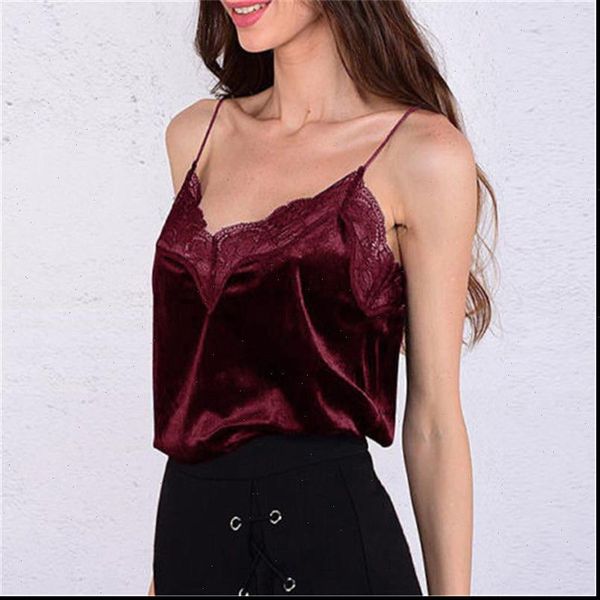 

women lace women female solid silk evening camis satin tank party club 2021 summer female blouse w3, White