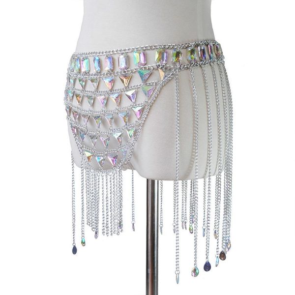 

New stitching hollow-out colorful skirt in summer, Silver
