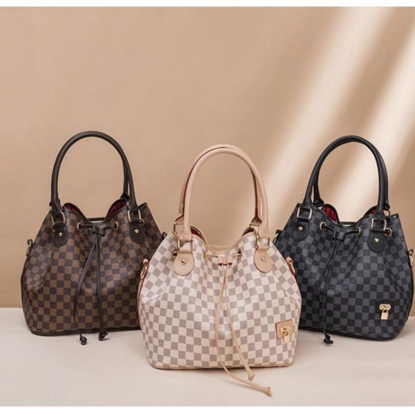 

duffel bags 2021 fashion quality pu leather female totes handbag for women vintage elegant bucket shoulder bag