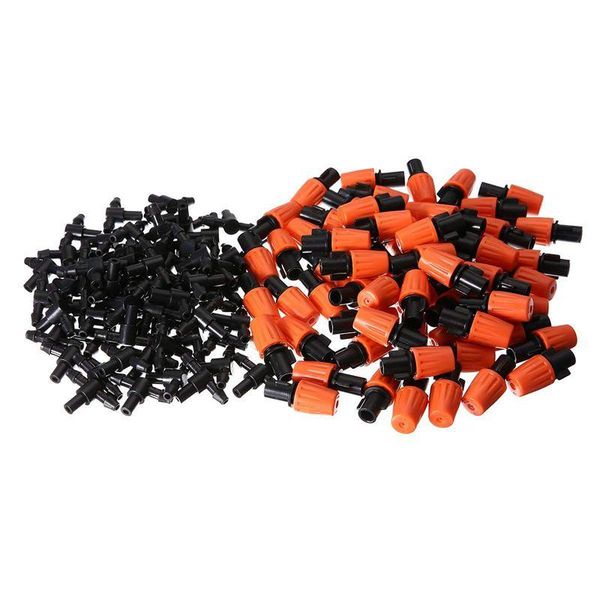 

watering equipments 50pcs adjustable garden irrigation system sprayer misting nozzles sprinkler heads with barbed tee connectors