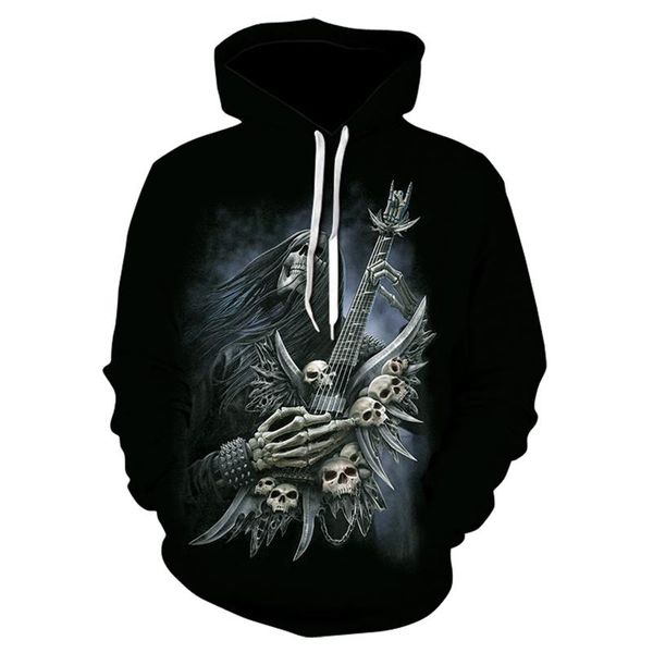 

men's hoodies & sweatshirts harajuku 3d printing skull hoodie street hip hop hooded sweater horror pullover black