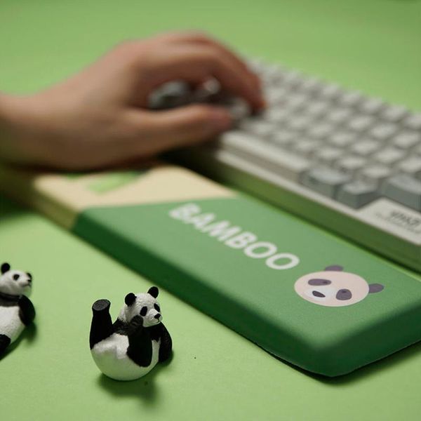 

mouse pads & wrist rests rest pad support for keyboard mousepad ergonomic memory foam panda cartoon silicone anti-slip office gaming pc lapt