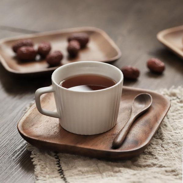 

kitchen storage & organization japanese style solid wood tray dinner plate disc coffee tea square dried fruit bread dessert breakfast d