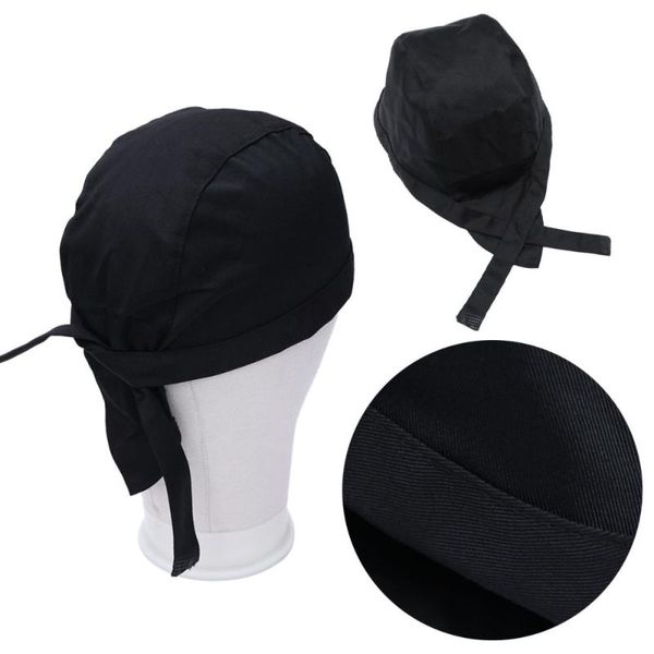 

curtain & drapes fashion chefs hat cap kitchen catering ribbon turban (black)