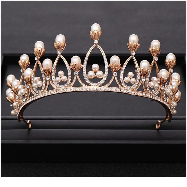 

classic bridal wedding hair accessories crown rhinestone pearl head band gold crown bridal crown wedding headdr jlliqe, Silver
