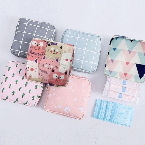 

storage bags women portable sanitary napkin bag fashion small cosmetic coin money card lipstick wallet