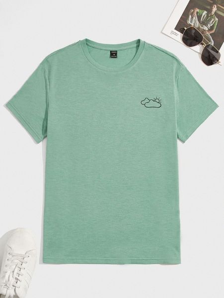 

men sun and cloud print tee u0ui#, White;black