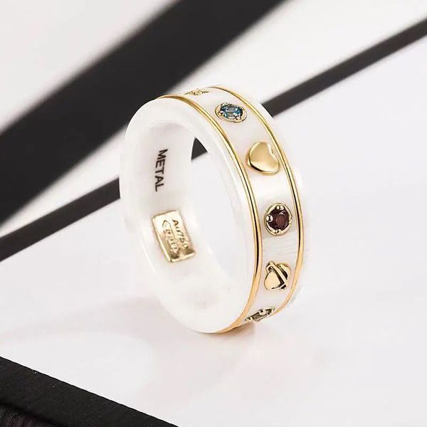 Anello di marca di lusso anello in ceramica squisita stella terra modello amanti della moda anelli abbinati confezione regalo