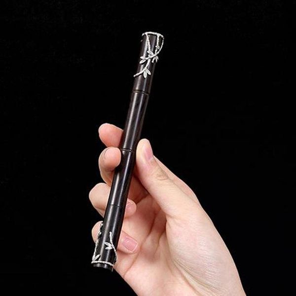 

gel pens pure handmade rare wood signature pen s925 silver bamboo ornament natural color for business as luxury gift collection