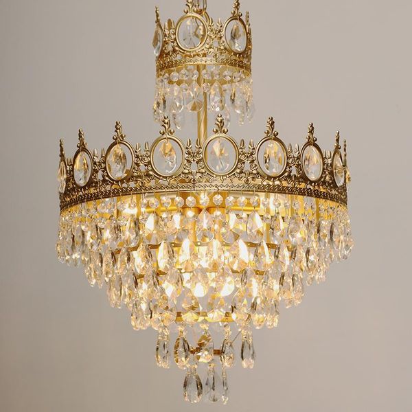 

pendant lamps french brass crystal chandelier bedroom dining room led lamp into the door entrance vintage bedside aisle pendent lights