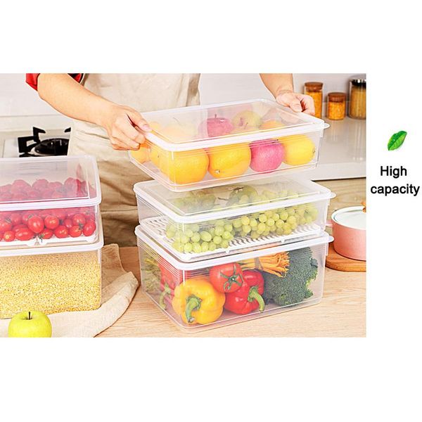 

storage bottles & jars transparent box large capacity food plastic egg fruit sealed aia99
