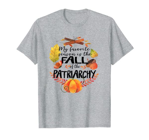 

my favorite season is the fall of the patriarchy pumpkin t-shirt, White;black