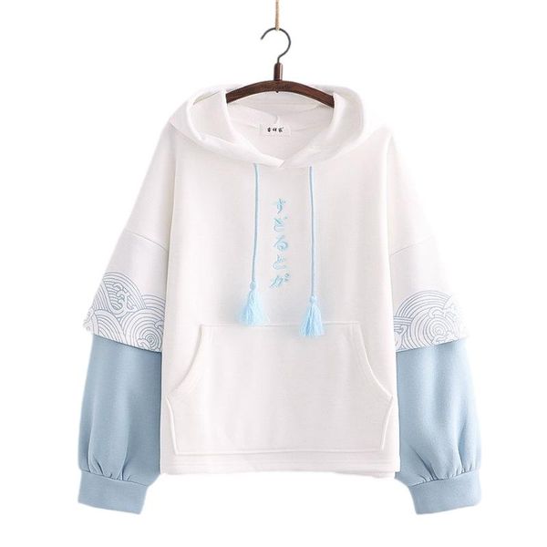 

women's hoodies & sweatshirts harajuku japen style aesthetic hoodie women kawaii autumn winter black red print fleece hooded sweatshirt