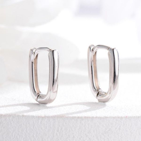 

2021 trend 925 sterling silver earrings for women men simple hoop earrings jewelry pendientes mujer moda, Golden;silver