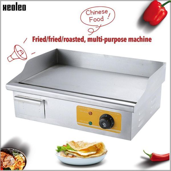 

camp kitchen xeoleo flat plate griddle teppanyaki electric grill commercial stainless steel grilled squid/steak machine 3000w1