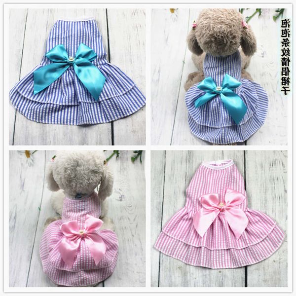 

spring and summer clothing supplies bow small teddy cat pet dog skirt