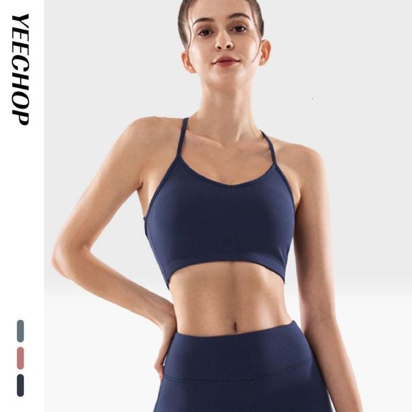 

yecchop seamless gym bra women push up bralette elastic tights sports yoga women fitness tank crop workout underwear, White;black