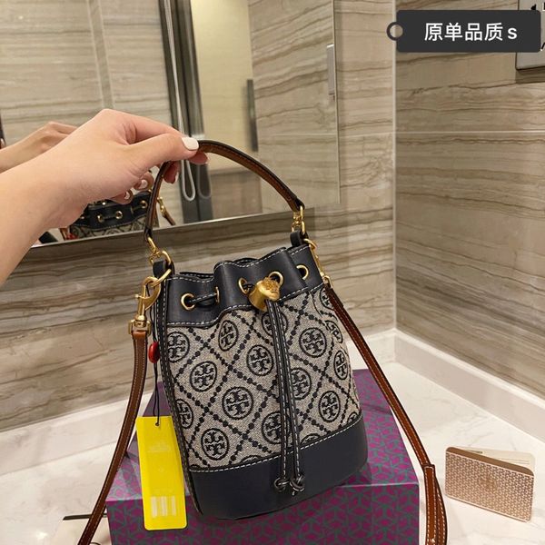 

2021 new canvas leather bucket good messenger bag fashion printed mini bag ysj