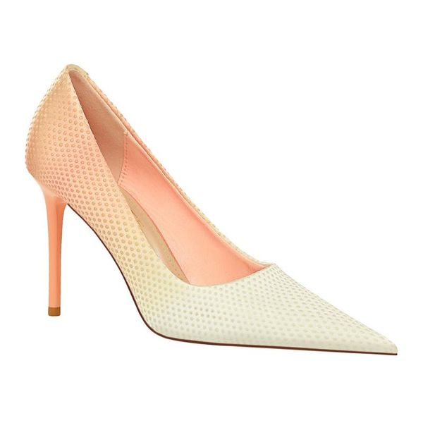 

dress shoes all-match small fresh gradient color french girl stiletto pointed single high heels female 2021, Black