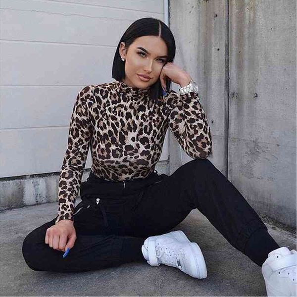 

autumn ladies leopard jumpsuit snake print leopard print high neck long-sleeved stretch tights jumpsuit coat set, Black;white