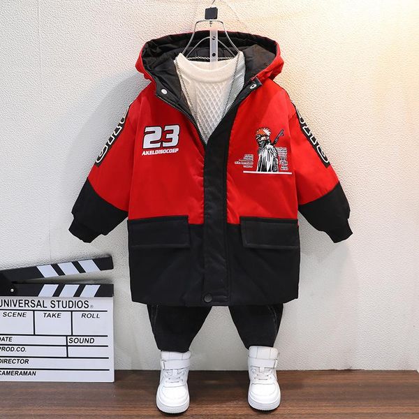 

down coat winter boys baby thick kids fleece jackets children clothing for girls warm outwear clothes coats 2-8y, Blue;gray