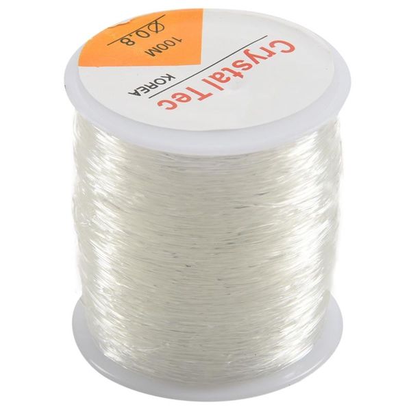 

promotion 1 roll nylon elastic thread for jewellery making white 0.8mm, Black;white