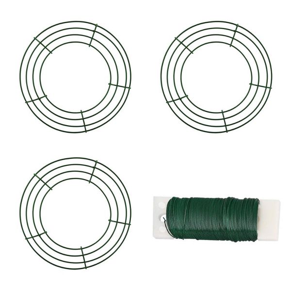 

decorative flowers & wreaths round hoop diy christmas decoration metal wire wreath frame wall hanging for wedding party xmas decor 20/25/30/