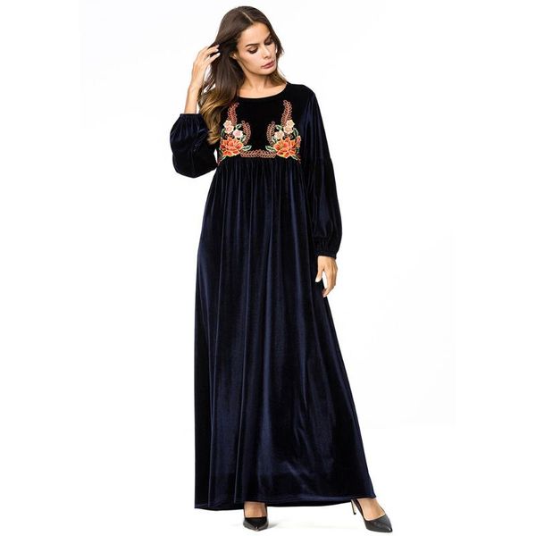 

ethnic clothing abaya dubai hijab dresses abayas for women dress american muslim fashion embroidered korean velvet islam, Red