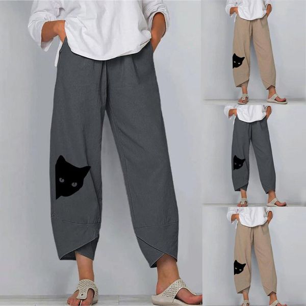 

yoga outfit women's summer casual loose cotton and linen embroidered wide-leg pants fitness push up clothing girl pant 2021 #12