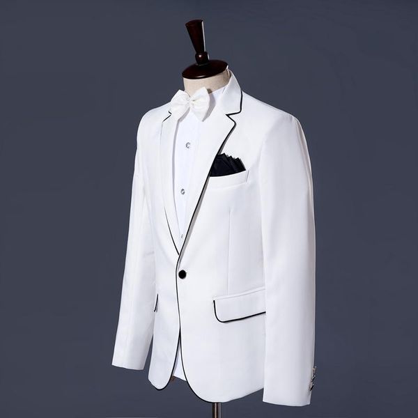 

men's suits & blazers men stage dresses white party show laces mens suit skinny regular coat pants single breasted smart casual, White;black