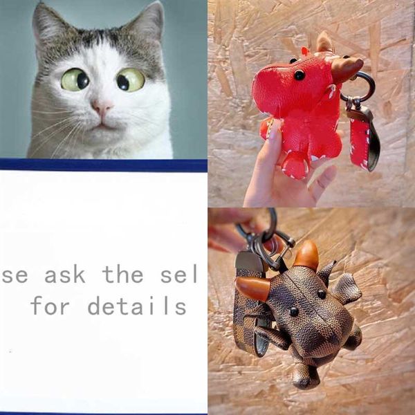 

qmiq5 couple cats keychain women bag pendant car key chain luxurious designer for cattle animal men friend keyring lovely jewelry, Silver