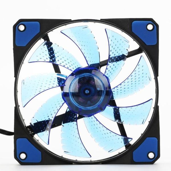 

new 120mm 15 led ultra silent computer pc case fan 12v water cooler with rubber quiet molex connector easy installed cpu cooler
