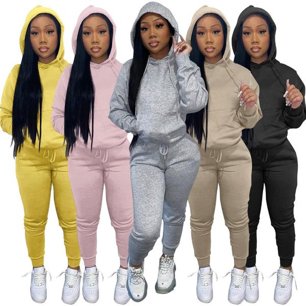 

women's two piece pants 2 set winter autumn tracksuit women sweatshirt hoodies+pants sportwear sports suit hooded outfits, White