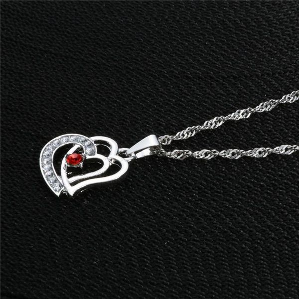 

pendant necklaces cubic zirconia love necklace heart fashion for women, Silver