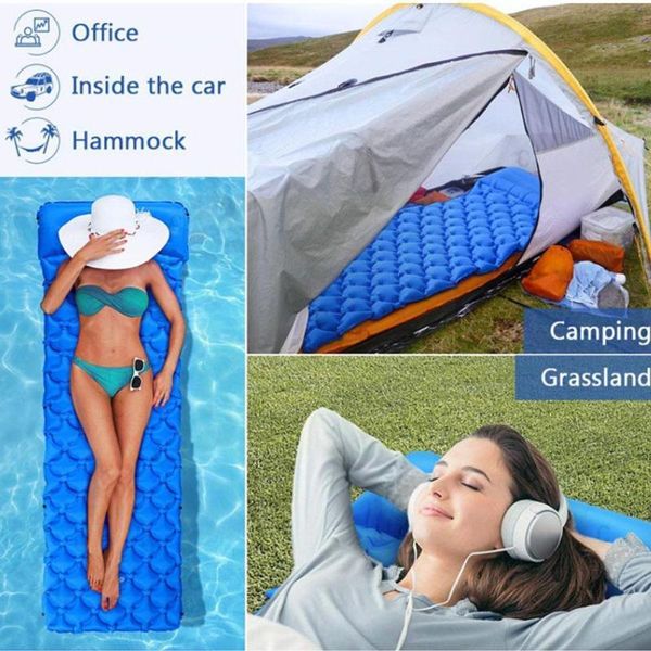 

outdoor pads camping air mamat ultralight inflatable mattress portable hiking folding bed tent sleeping travel in trekking pad i8z0