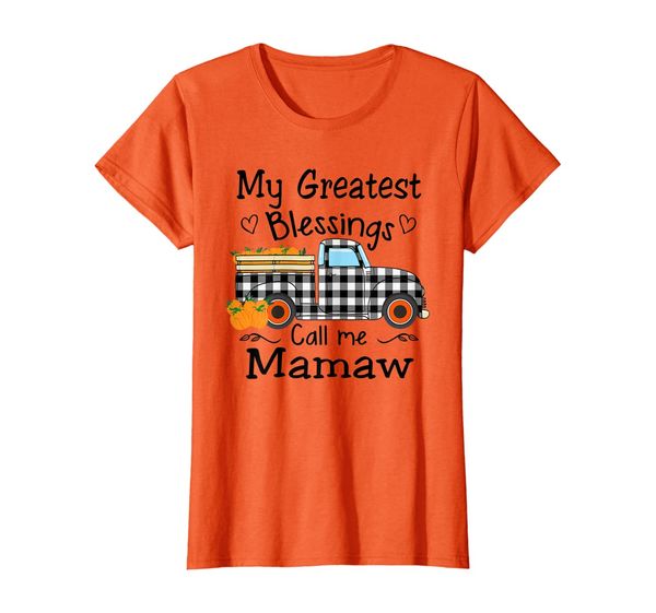 

womens my greatest blessings call me mamaw fall thanksgiving t-shirt, White;black