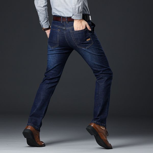 

2021 men clothing business thick cato elastic high tail jeans, Blue