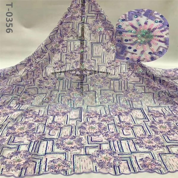 

ribbon design african lace sequins fabric embroidered nigerian french tulle for wedding evening dress, Pink;blue