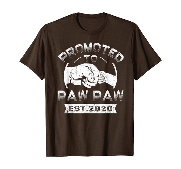 

promoted to paw paw est 2020 t-shirt vintage new papa gift, White;black