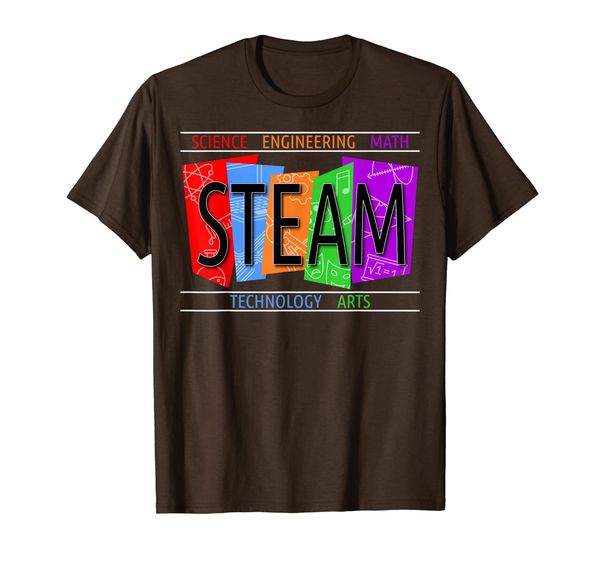 

steam shirt colorful science and technology t-shirt, White;black