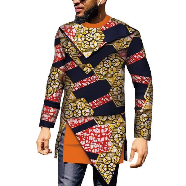 

ethnic clothing 2021 wax fabric african men's suit men print, Red