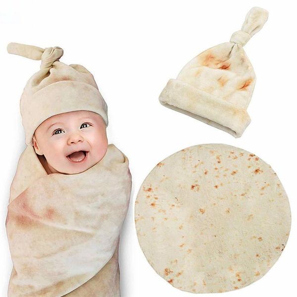 

burrito baby blanket swaddle flour tortilla swaddle blanket sleeping wrap with hat