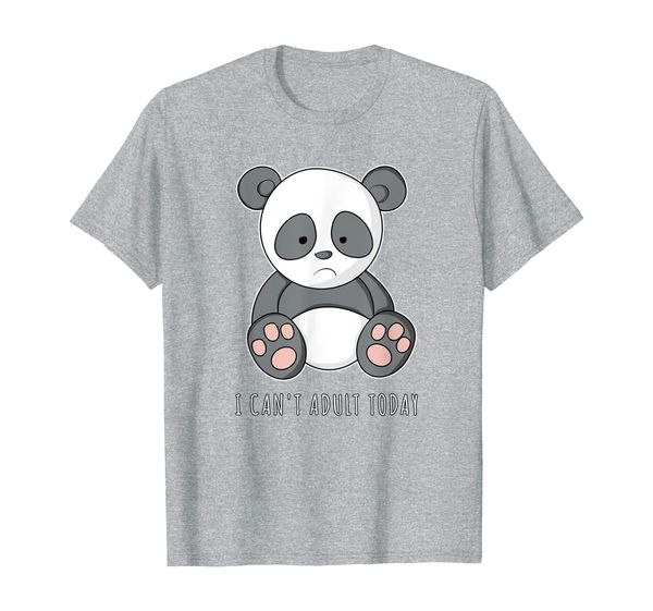 

i can't today cute panda bear t-shirt, White;black