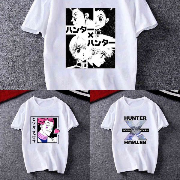 

men women t-shirt kawaii hunter x hunter tshirt killua zoldyck t-shirt crew neck fitted soft anime manga tee shirt clothes x0621, White;black