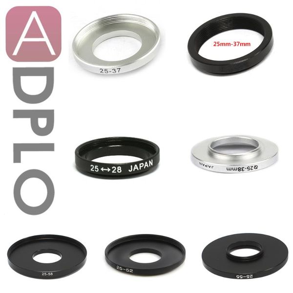 

lens adapters & mounts 25mm-28mm(black)/ 25mm-37mm(black,silver)/ 25mm-38mm(silver)/ 25mm-52mm/ 25mm-55mm/ 25mm-58mm step-up metal filter ad