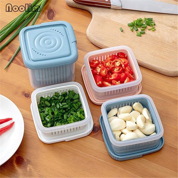 

storage bottles & jars plastic mini refrigerator fruit vegetable drain box sealed ginger container fridge crisper boxes kitchen organiz