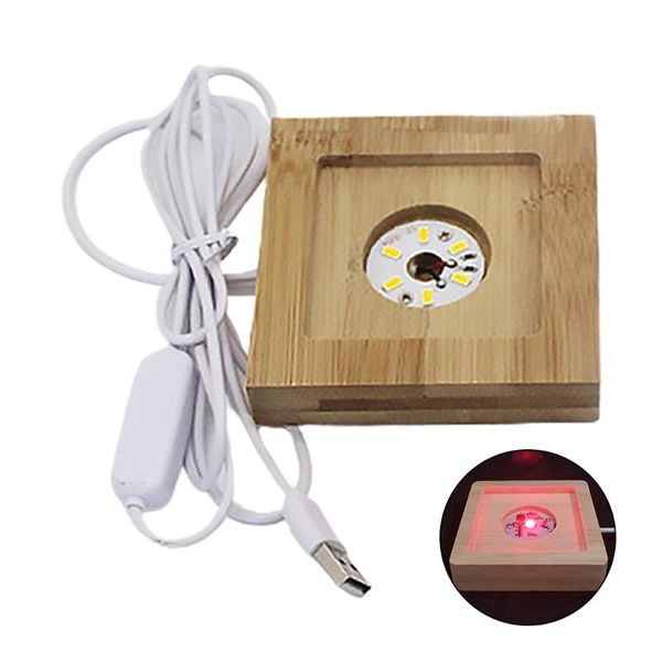 

lamp holders & bases solid wood cylindrical led night light base crystal crafts glass decoration luminous natural processing u4la